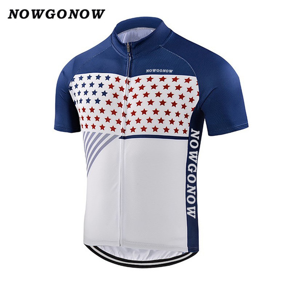 Man 2018 cycling jersey summer clothing bike wear deep blue stars NOWGONOW tops new road mountain MTB Breathable maillot ciclismo China