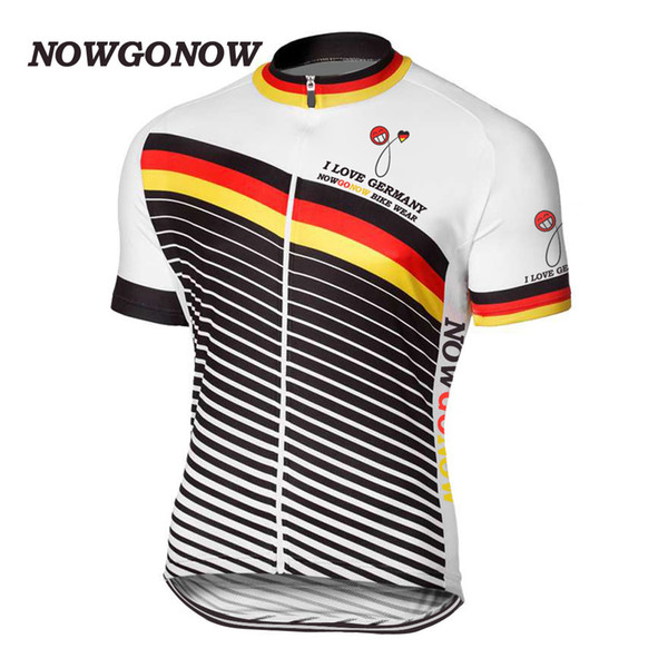 2017 cycling jersey Man bike clothing tops outdoor sport ride I love germany team Deutsche falg short sleeve mountain mtb road wear NOWGONOW