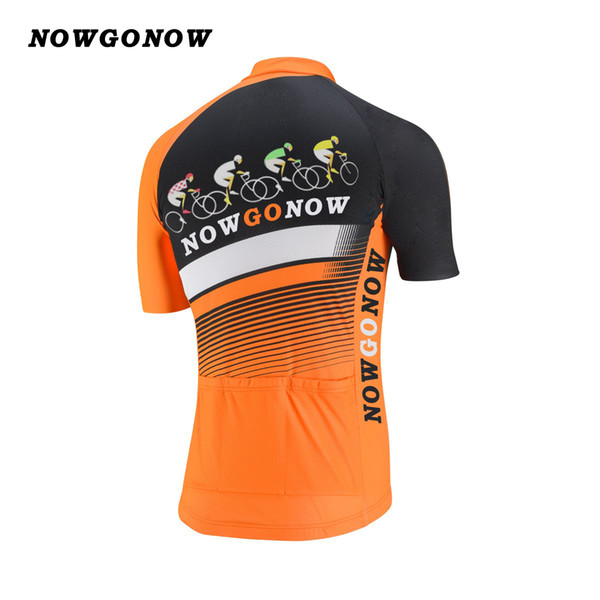 custom 2017 cycling jersey tour pro team clothing bike wear orange black NOWGONOW tops road mountain Triathlon CHINA summer Quick Dry