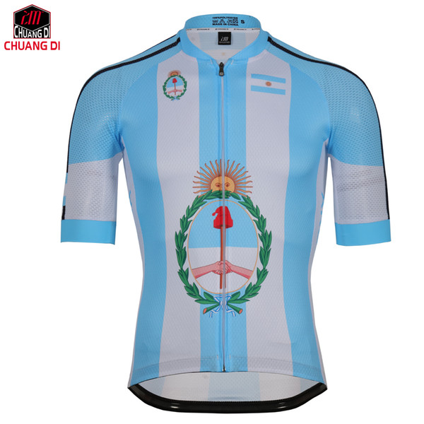 Mens Argentina MTB Mountain Bike Bicycle Cycling Clothing Short Sleeve Bicycle Clothes Ropa Ciclismo Cycling Jersey Tops