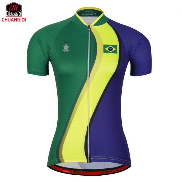 Brazil Women Summer Outdoor Cycling Bicycle Jersey Clothing MTB Mountain Road Bike Quick Dry Tops Breathable Short Sleeve Shirt