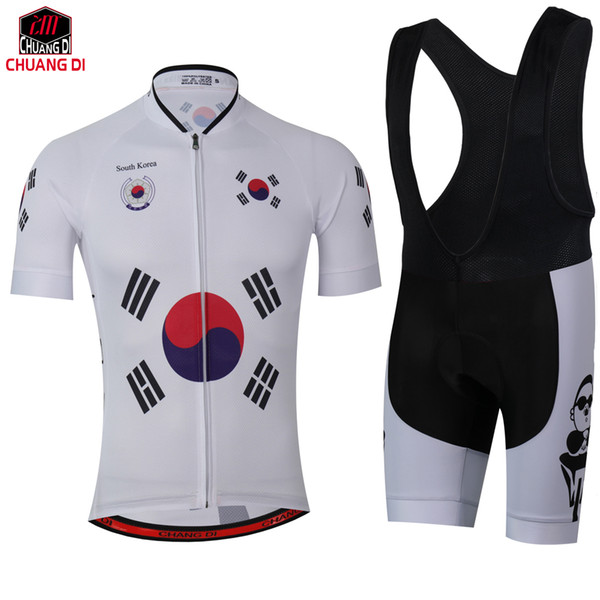 NEW 2018 SOUTH KOREA Bicycle mtb road Team Bike Pro Cycling Sets / Wear Jersey + White Shorts Breathable 3D Gel Pad