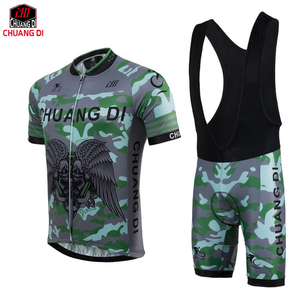 ZM chuangdi Camouflage skeleton Cycling jersey summer style short sleeve mtb bike pro cycling clothing hot sale