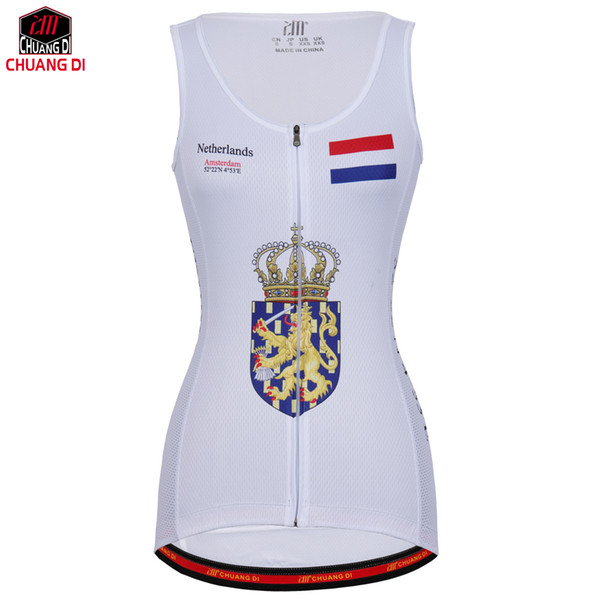 Netherlands Women Vest Sport Sleeveless Clothes Running Shirt Mesh Fabric Bike MTB Road Breathable Sportswear Top Cycling Vest