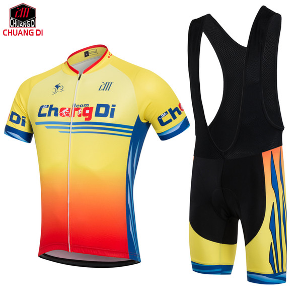 ZM Brand Summer yellow Breathable Cycling Clothing/Quick-Dry Racing Bicycle Jerseys Ropa Ciclismo/Lycra Pad Mountain Bike