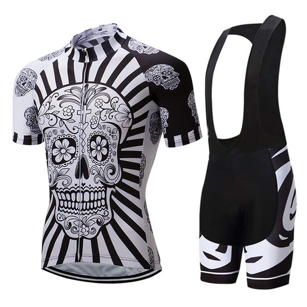 2018 Skull Cycling Jersey Set MTB Uniform Bike Clothing Bicycle Wear Ropa Ciclismo Mens Short Maillot Culotte