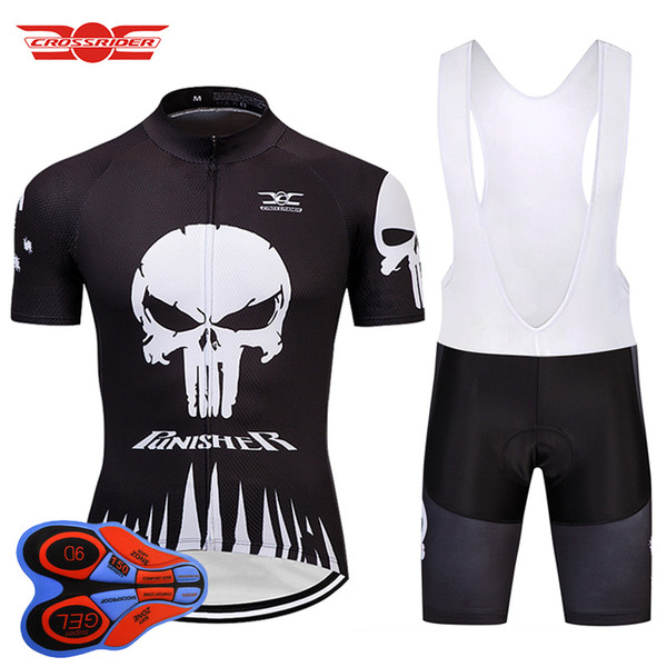 Crossrider 2018 Punisher Cycling Jersey MTB Uniform Bike Clothing Bicycle Wear Clothes Men Short 9D Gel Pad Maillot Culotte Suit