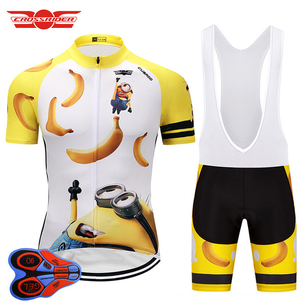 Crossrider 2018 Funny short sleeve cycling jerseys Sets MTB uniform Breathable bicycle clothing bike wear Maillot Culotte sports suit