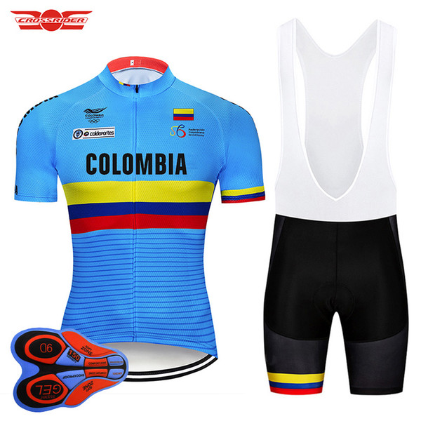 2018 Pro Team Colombia Cycling Jersey Bib Set MTB Uniform Bike Clothing Bicycle Wear Clothes Ropa Ciclismo Mens Short Maillot Culotte