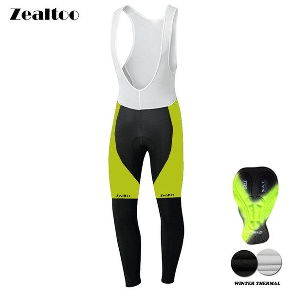 Zealtoo 2018 Winter Thermal Fleece Cycling Long Bicycle Bib Pants Gel Pad Bike Bib Tights Mtb Men Ropa Ciclismo Cycling Culote