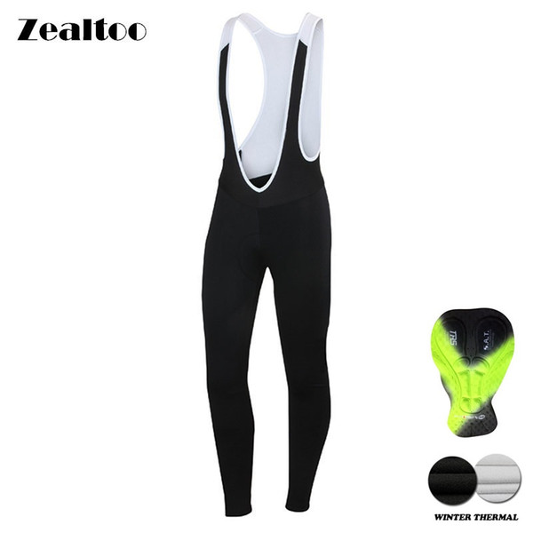 Zealtoo Winter Thermal Fleece Cycling Long Bicycle Bib Pants Gel Pad Bike Bib Tights Mtb Men Ropa Ciclismo Cycling Trousers