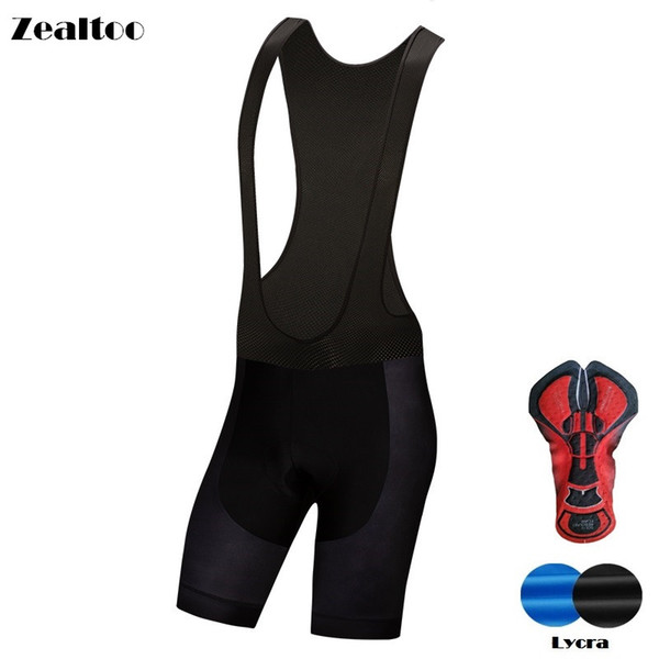 Zealtoo Black Cycling Culotes Italy Silicon grippers Cycling Bib Shorts Gel Pad Bike Tights Mtb Ropa Ciclismo Moisture Wicking shorts