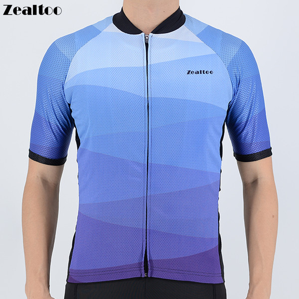 Zealtoo 2018 Gradient color Cycling Jersey Short Sleeve Bicycle Bike Clothing for Men Ropa Ciclismo Summer Cycling Wear Clothes