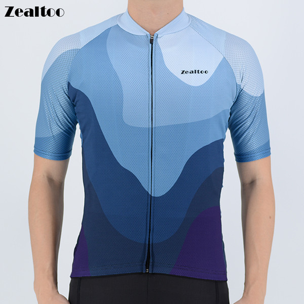 Zealtoo 100% Polyester Cycling Jersey Short Sleeve Bicycle Bike Clothing for Men Ropa Ciclismo Summer Cycling Wear Clothes