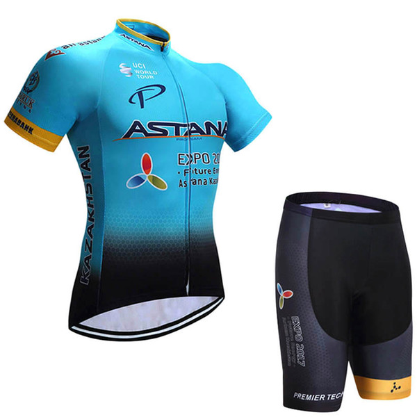 2017 Summer New Pro Team ASTANA Short sleeves Breathable Cycling Clothing MTB bike jerseys Ropa Ciclismo Polyester Cycling jerseys