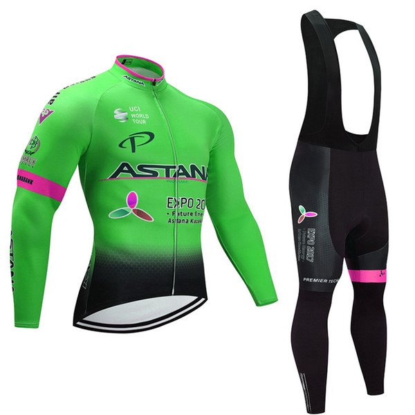 2018 ASTANA AUTUMN long sleeve Cycling Jerseys Breathable Bike Clothing Quick-Dry Bicycle Sportwear Ropa Ciclismo GEL Pad Bike Bib Pants