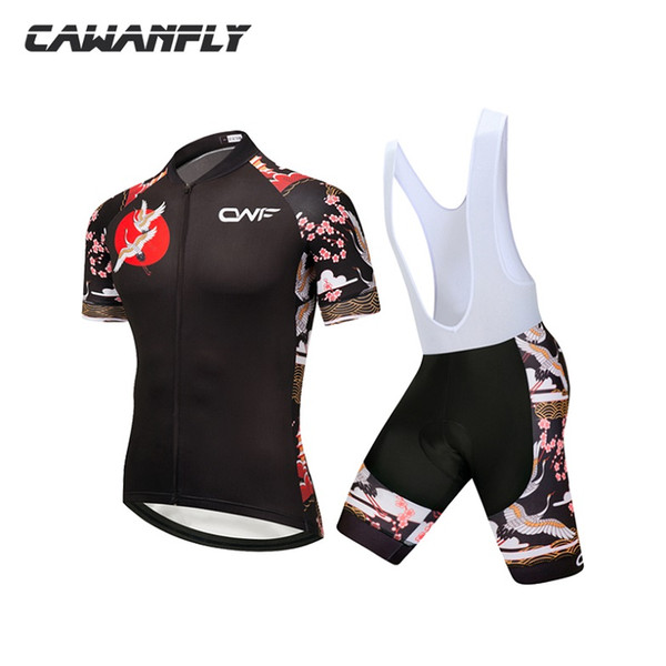 Team CAWANFLY Completo Ciclismo Estivo 2018 Cycling Jersey Set Short Sleeve for Men Cycling Clothing Bib Shorts Suit