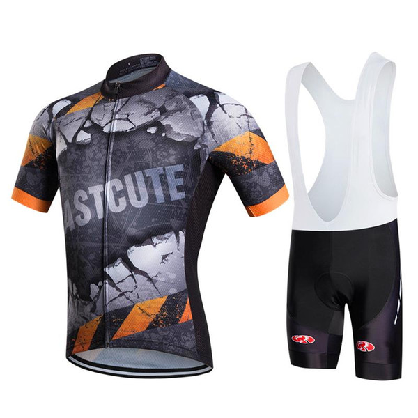 Cool Design Cycling Clothes Summer Short Sleeve Ropa Ciclismo Verano 2018 Bike Jerseys and Cycling Shorts white/ Black Strap Kit 3D Gel Pad