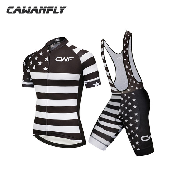 Black White Stripe Ropa Ciclismo Verano 2018 Cycling Jersey Set Bib Shorts Braces Summer Cycling Clothing Outdoor MTB Bike Clothes