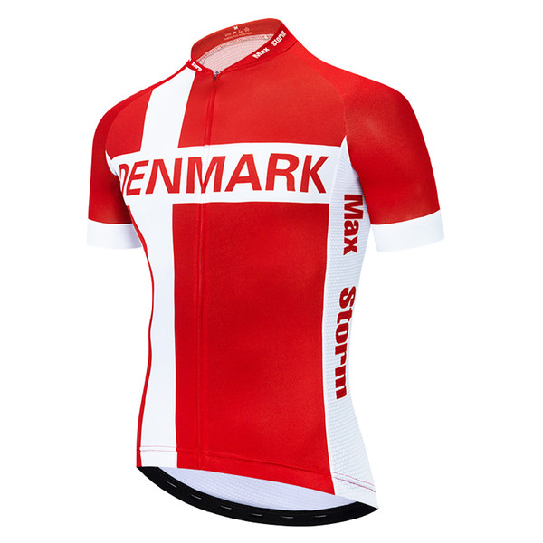 2019 Denmark New Team Cycling Jersey Customized Road Mountain Race Top max storm Reflective zipper 4 pocket