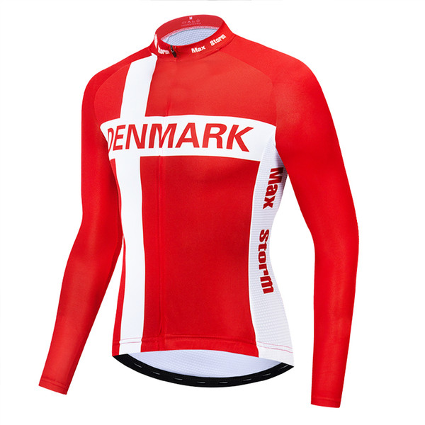 2019 Denmark New Team cycling jersey long sleeve Winter Thermal Fleece & no Fleece cycling clothes Reflective zipper 4 pockets