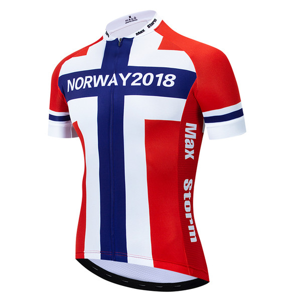 NORWAY New Team Cycling Jersey Customized Road Mountain Running Top max storm Reflective zipper 4 pocket