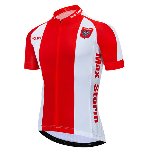 2019 Poland New Team polska Cycling Jersey Customized Road Mountain Race Top max storm Reflective zipper 4 pocket