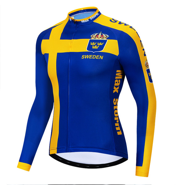 NEW Sweden cycling jersey long sleeve Winter Thermal Fleece & no Fleece cycling clothes Reflective zipper 4 pocket