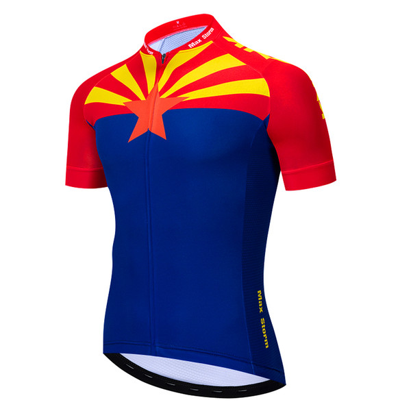 2019 Arizona New Team Cycling Jersey Customized Road Mountain Race Top max storm Reflective zipper 4 pocket