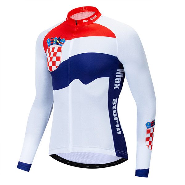 2019 Croatia NEW TEAM cycling jersey long sleeve Winter Thermal Fleece & no Fleece cycling clothes Reflective zipper 4 pockets