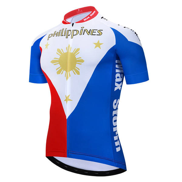 2019 New Team Philippines Cycling Jersey Customized Road Mountain Race Top max storm Reflective zipper 4 pocket