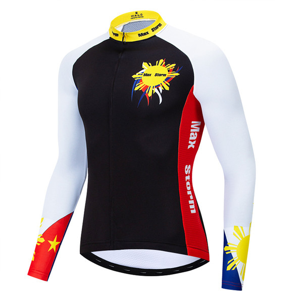 NEW Philippines cycling jersey long sleeve Winter Thermal Fleece & no Fleece cycling clothes Reflective zipper 4 pocket