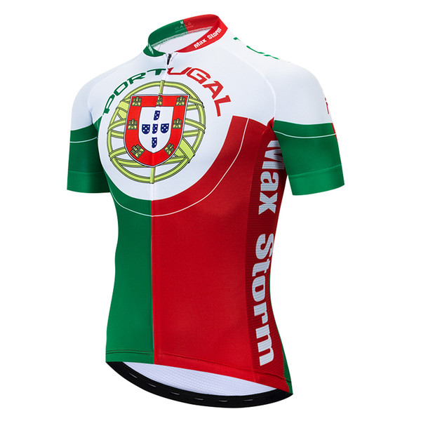 2019 Portugal New Team Cycling Jersey Customized Road Mountain Running Top max storm Reflective zipper 4 pocket