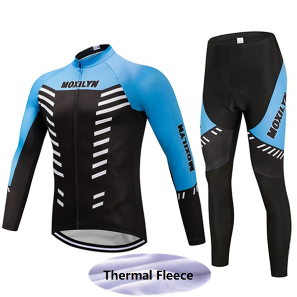 Winter thermal fleece long sleeve men's roadbike cycling jersey set ropa ciclismo bike 9D Gel pants cycling clothing free shipping