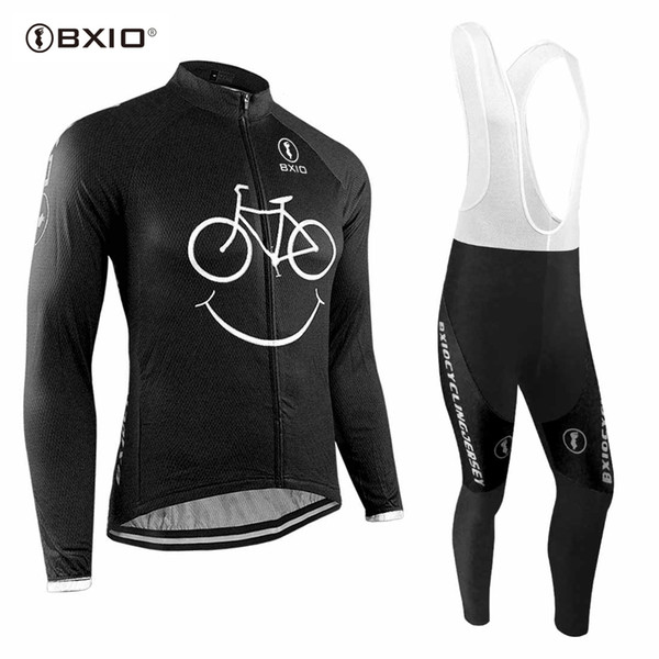 BXIO Brand Winter Fleece Cycling Jersey Long Sleeve Bicycle Clothing Ropa Ciclismo Invierno Blue Gel Pad Cycling Clothing Men BX-085