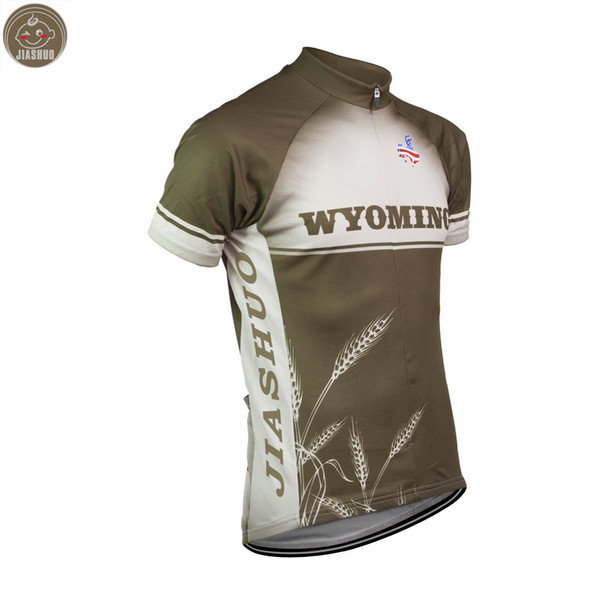 Customized NEW 2017 USA WYOMING WHEAT Classical JIASHUO mtb road RACING Team Bike Pro Cycling Jersey / Shirts & Tops Clothing Breathable