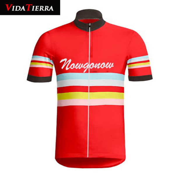 VIDATIERRA 2019 cycling jersey RED Wholesale Breathable classic short sleeve Polyester Summer awesome pro racing team lucky Domineering cool