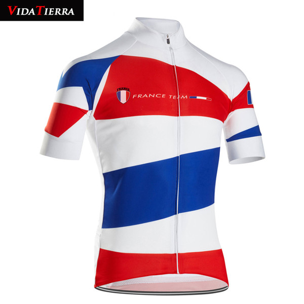 VIDATIERRA 2019 cycling jersey white red bike wear France national team classic winner I love France short sleeve honour lucky Summer cool