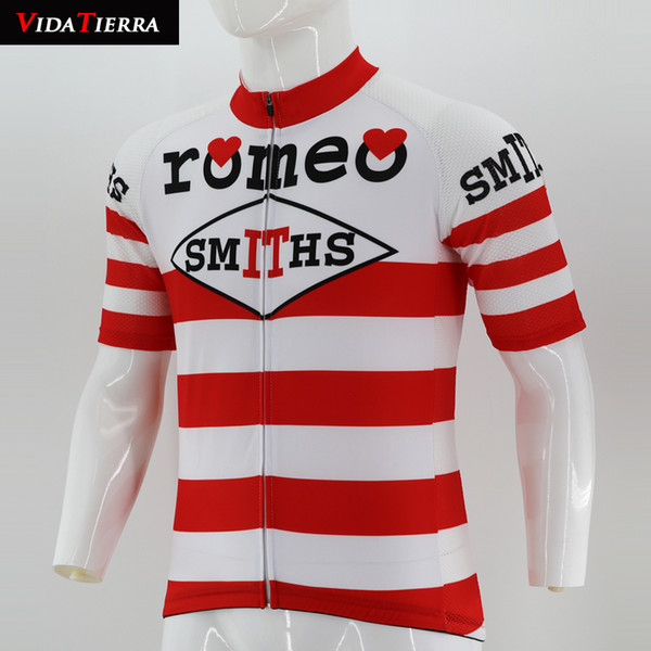 VIDATIERRA 2019 men Red and white stripes cycling jersey pro team Clothing short sleeve Lovely summer Lovely Outdoor sports lucky cool