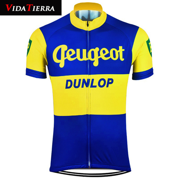 2019 men cycling jersey VIDATIERRA yellow blue equipaciones ciclismo hombre verano Maillot ciclismo classic Vintage cool lucky can custom