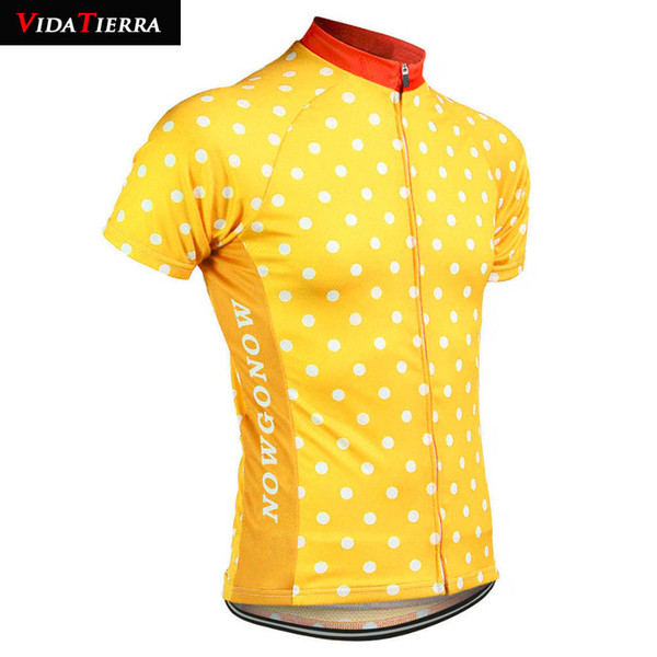 HOT 2 styles 2019 VIDATIERRA men cycling jersey bike wear sportswear blue white dots Maillot ciclismo lucky leader classic Anti-sweat COOL