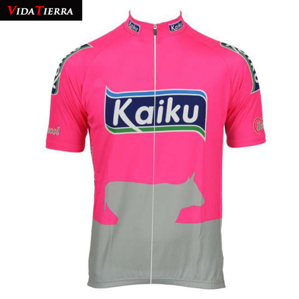 2019 men cycling jersey VIDA TIERRA pink gray Clothing Bike Wear pro team racing Retro jersey ciclismo Maillot ciclismo kaiku short sleeve