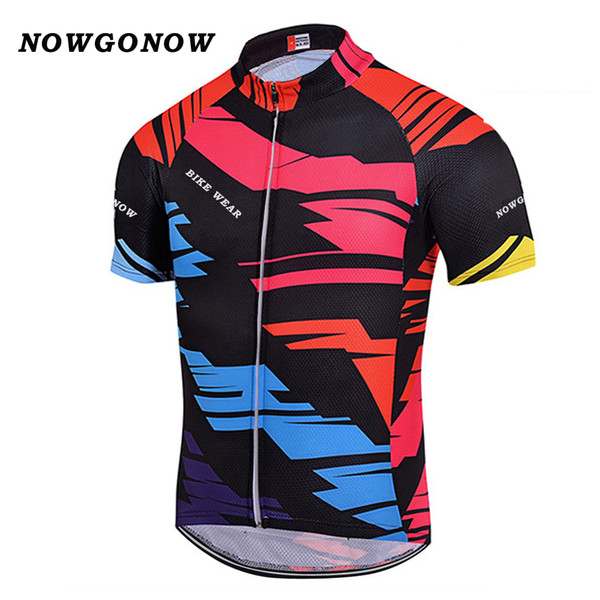 custom Man 2017 cycling jersey summer clothing bike wear multicolor black NOWGONOW tops MTB road mountain Breathable maillot ciclismo CHINA