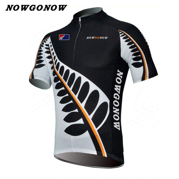 wholesale men 2017 cycling jersey white black pro team New Zealand flag clothing bike wear NOWGONOW racing road mountain short sleeve