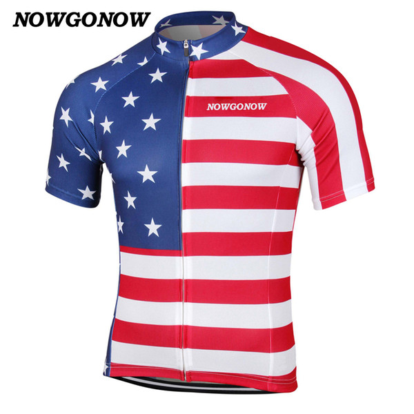 MEN hot 2017 cycling jersey USA United States America flag bike wear tops national team summer tops clothing outdoor riding racing NOWGONOW