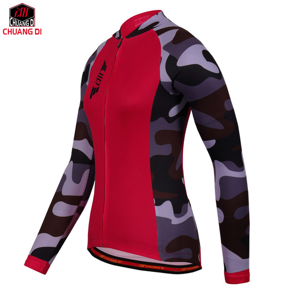 Long Sleeve 100% Polyester Women Cycling Jersey Autumn MTB Bike Wear Cycling Clothing Ropa De Ciclismo