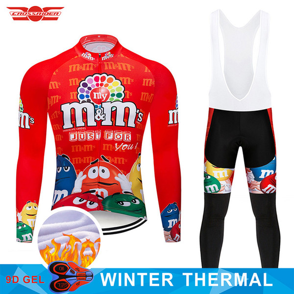 2018 Funny Winter Thermal Fleece Cycling Jersey Set MTB Bike Clothing Ropa Ciclismo Mens Cycling Wear Bicycle Clothes