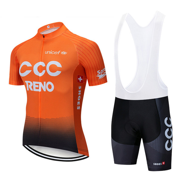 2019 Pro Team CCC Cycling Jersey 9D Bib Set Bicycle Clothing Ropa Ciclismo Bike Wear Clothes Mens Short Maillot Culotte