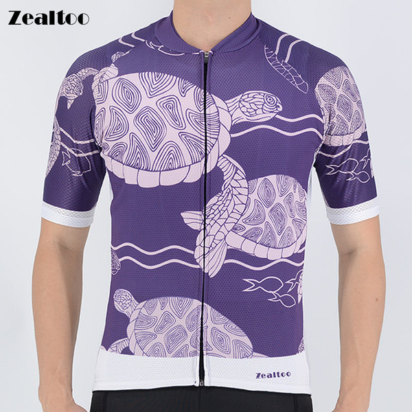 Zealtoo Summer Purple Cycling Jersey MTB Road Bike Jersey Short Sleeve Breathable Cozy Bicycle DH Jersey Cycling Clothes