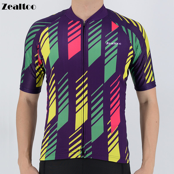 Zealtoo Breathable Dazzli design Cycling Jersey Short Sleeve Summer Men's Shirt Bicycle Wear Racing Tops Bike Cycling Clothing